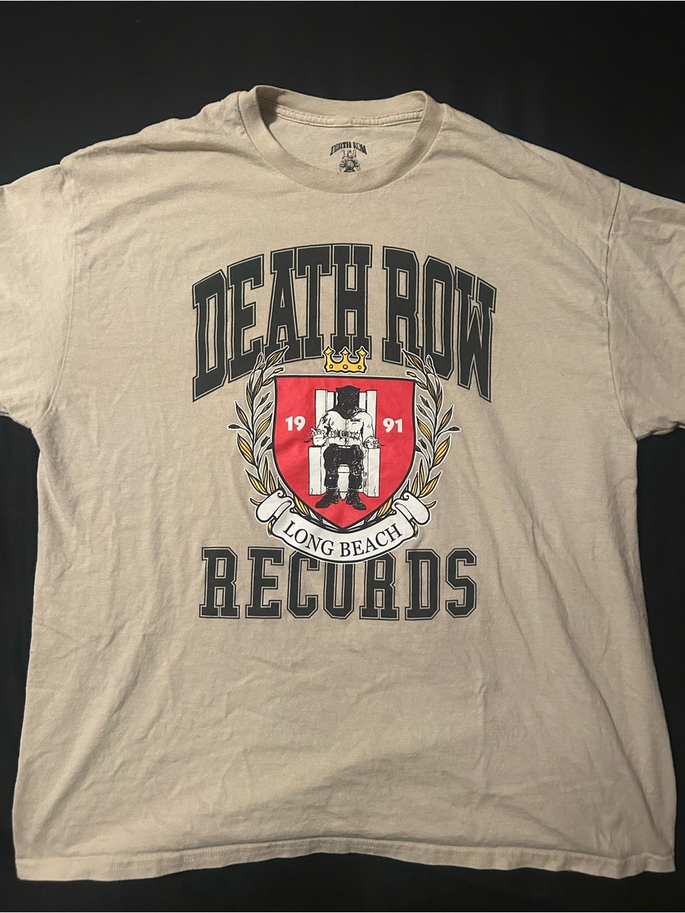 Death Row Records Long Beach Graphic Tee - Cream